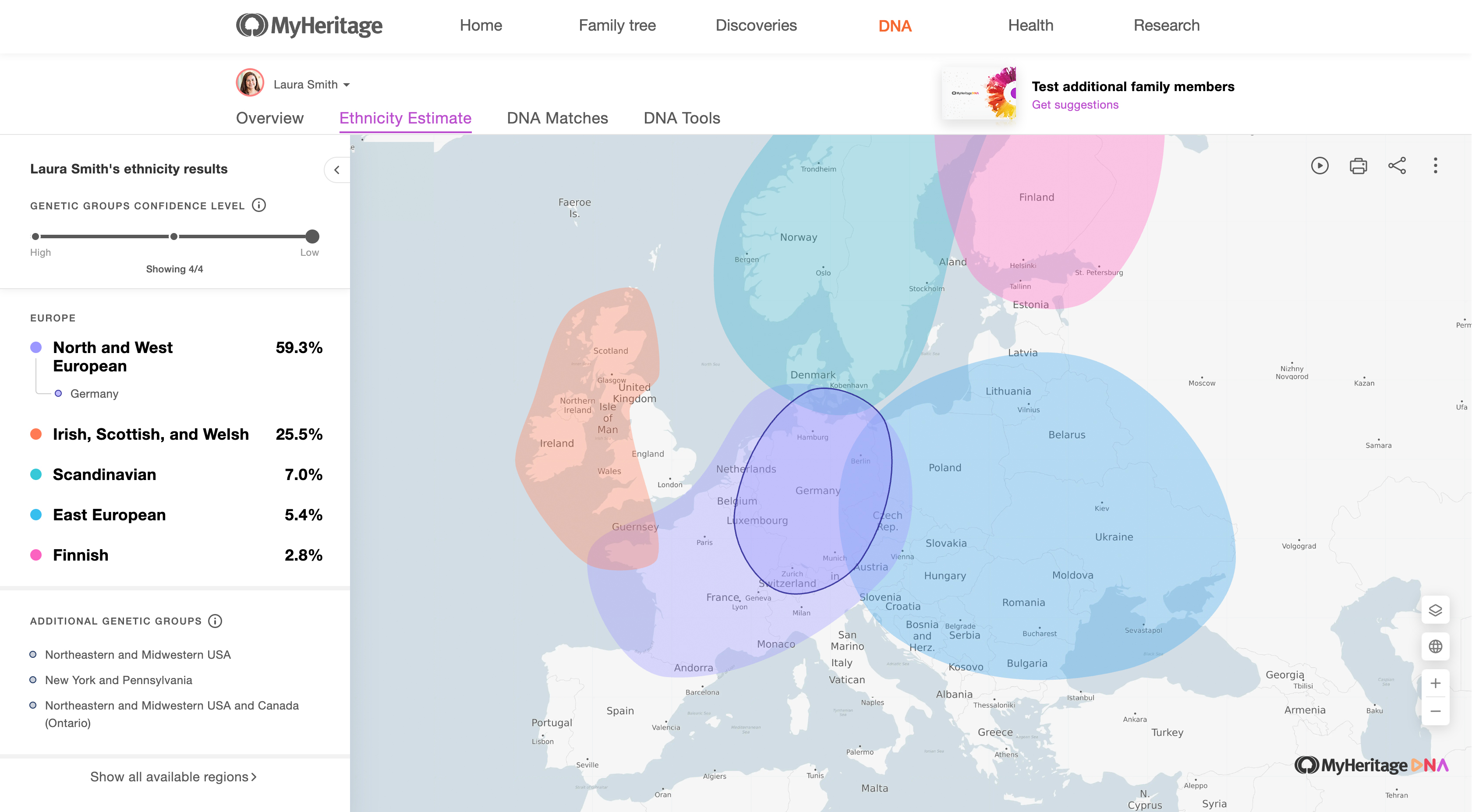 Ethnicity Estimate on MyHeritage
